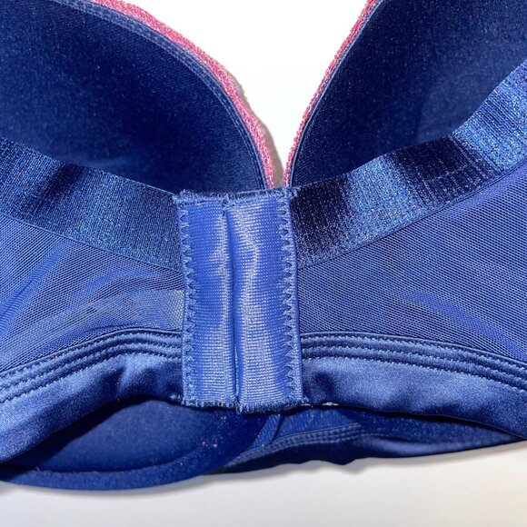 NWT Adore Me Navy Blue & Pink Lace Trim Underwire Bra Size 42D - Picture 5 of 6